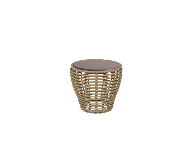 Basket soffbord liten - natural/taupe glazed lava stone