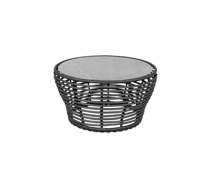 Basket soffbord mellan - graphite/fossil grey ceramic