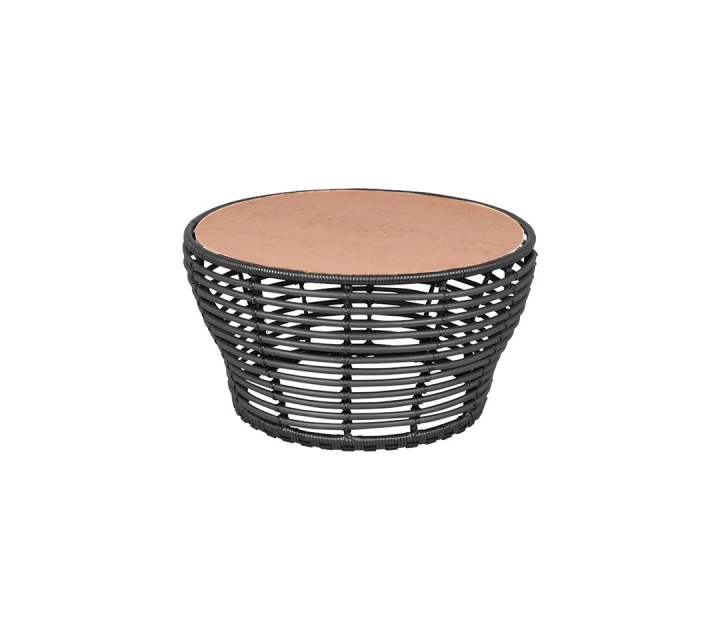 Basket soffbord mellan - graphite/terracotta ceramic