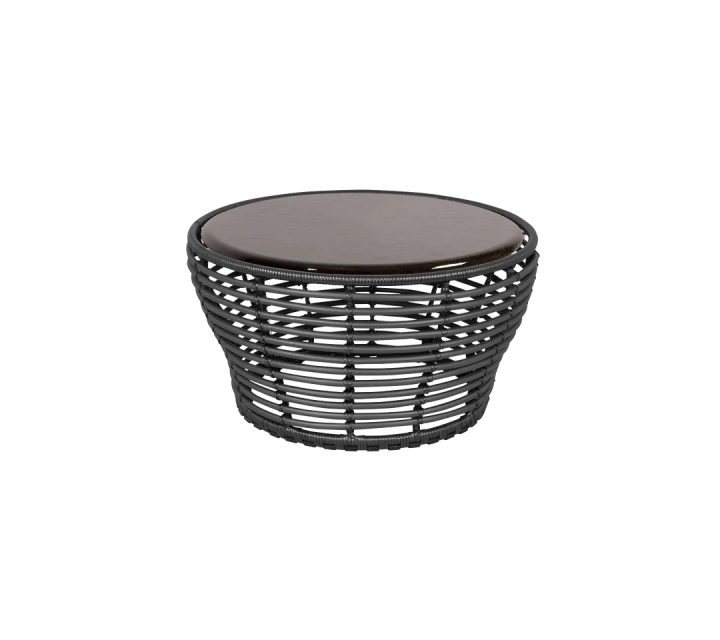 Basket soffbord mellan - graphite/black glazed lava stone