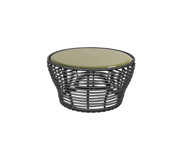 Basket soffbord mellan - graphite/green glazed lava stone
