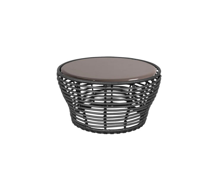 Basket soffbord mellan - graphite/taupe glazed lava stone