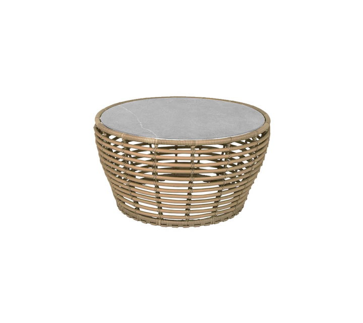 Basket soffbord mellan - natural/fossil grey ceramic