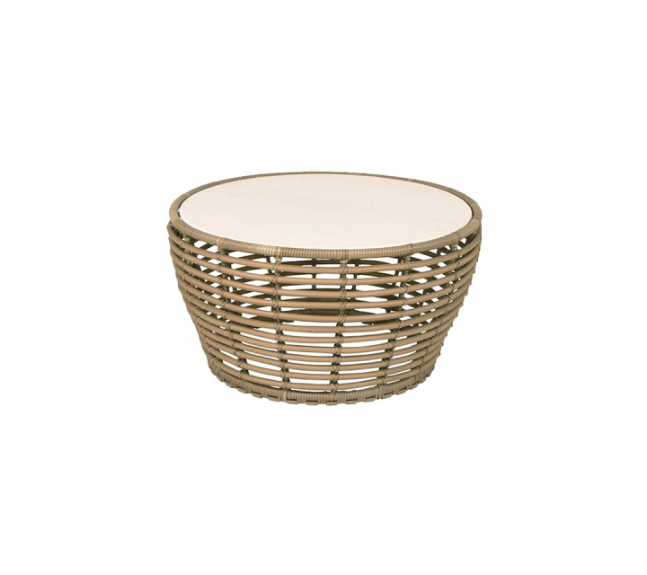 Basket soffbord mellan - natural/travertine look ceramic
