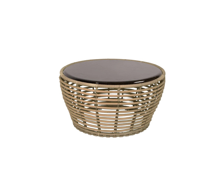 Basket soffbord mellan - natural/black glazed lava stone