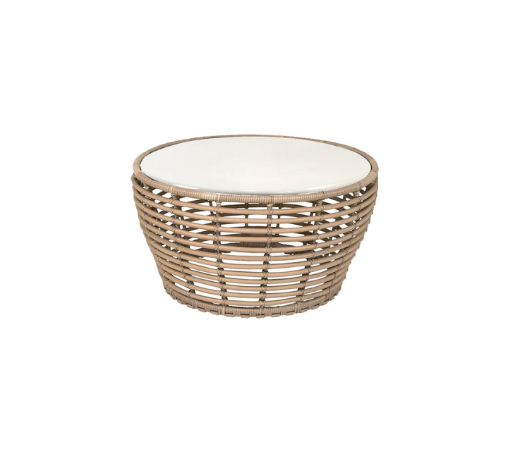 Basket soffbord mellan - natural/sand glazed lava stone
