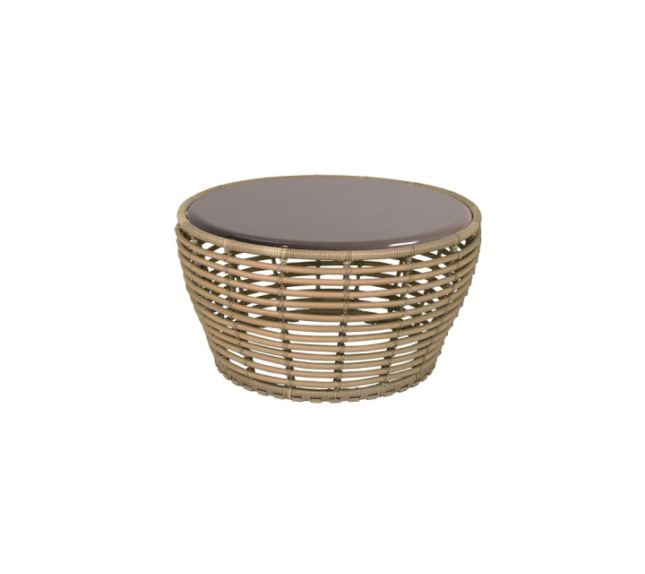 Basket soffbord mellan - natural/taupe glazed lava stone