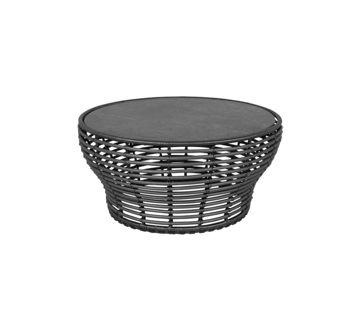 Basket soffbord stor - graphite/fossil black ceramic