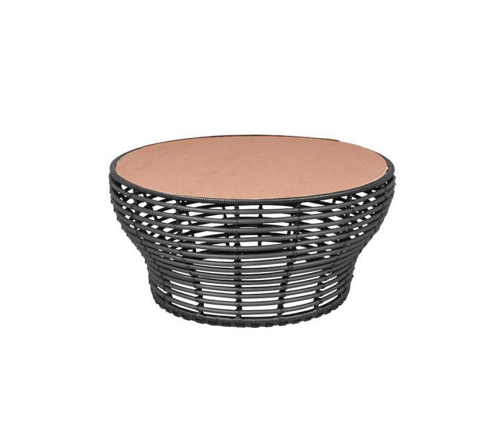 Basket soffbord stor - graphite/terracotta ceramic