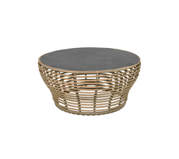 Basket soffbord stor - natural/fossil black ceramic