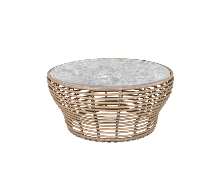Basket soffbord stor - natural/multi colour ceramic