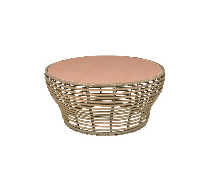Basket soffbord stor - natural/terracotta ceramic