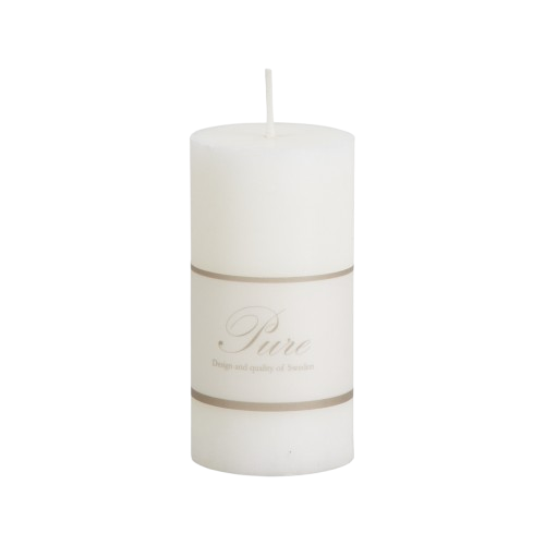 Pure blockljus Ø 5 H10 cm - vitt
