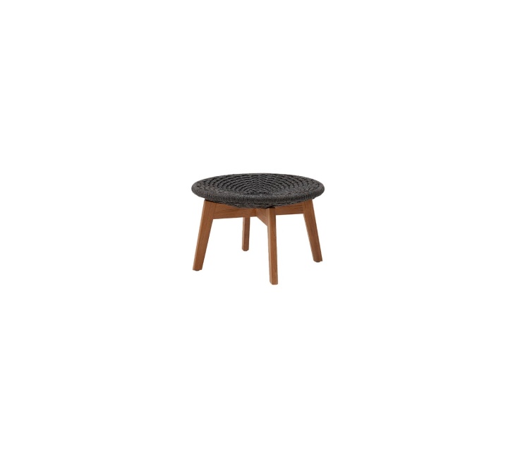 Peacock Fotpall/sidobord M/teak Ben - Dark Grey