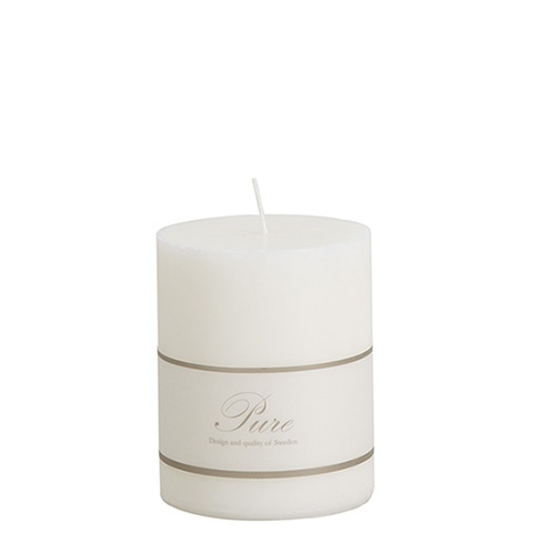 Pure blockljus Ø 8 H10 cm - vit