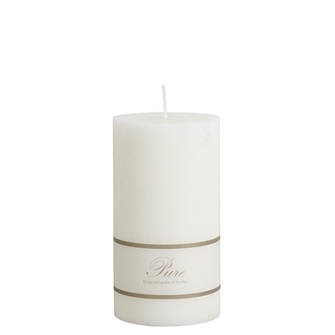 Pure blockljus Ø 8 H15 cm - vit
