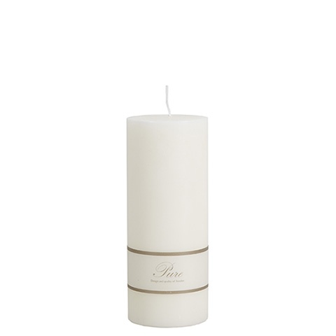 Pure Blockljus Ø 8 H20 Cm - Vit