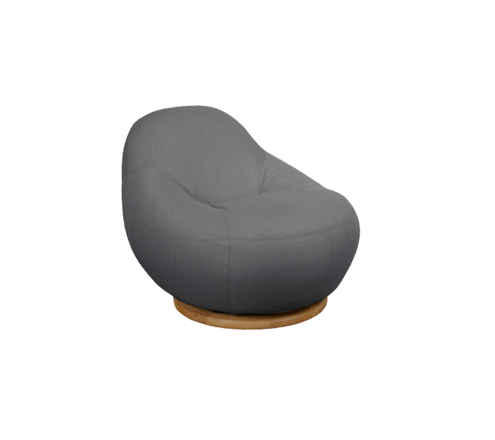 Gem loungefåtölj m/svängbar bas - teak/grey AirTouch