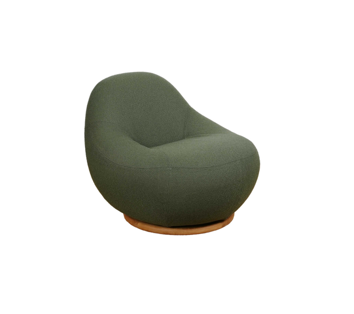 Gem loungefåtölj m/svängbar bas - teak/dark green Rise