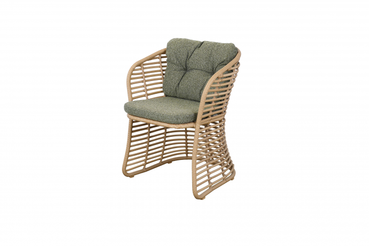 Basket stol - natural/dark green dyna