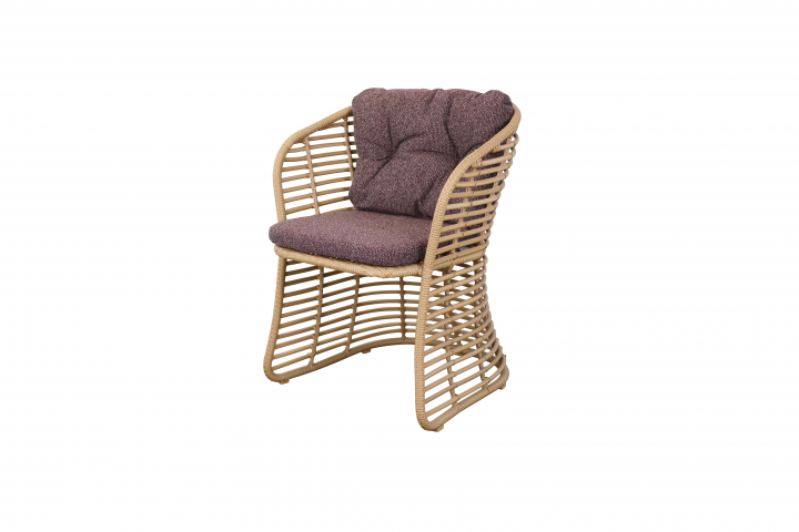 Basket stol - natural/dark bordeaux dyna