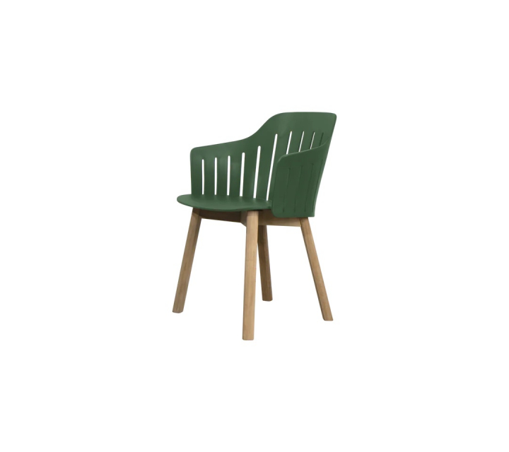 Choice stol m/4 ben - dark green/teak