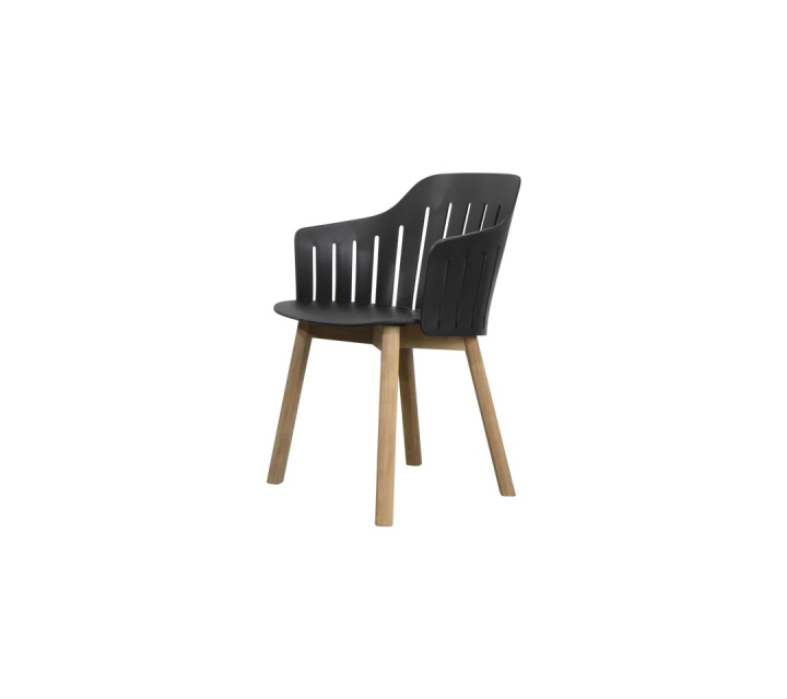 Choice stol m/4 ben - black/teak