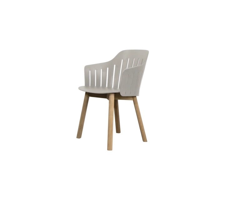 Choice stol m/4 ben - taupe/teak