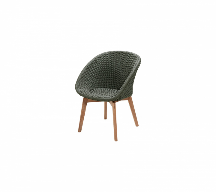 Peacock Stol M/teak Ben - Dark Green