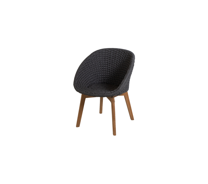 Peacock Stol M/teak Ben - Dark Grey