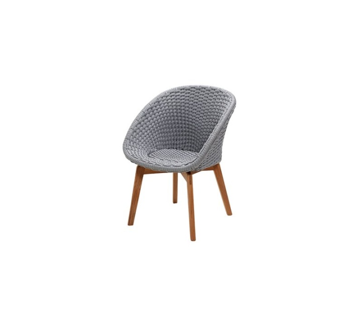 Peacock Stol M/teak Ben - Light Grey