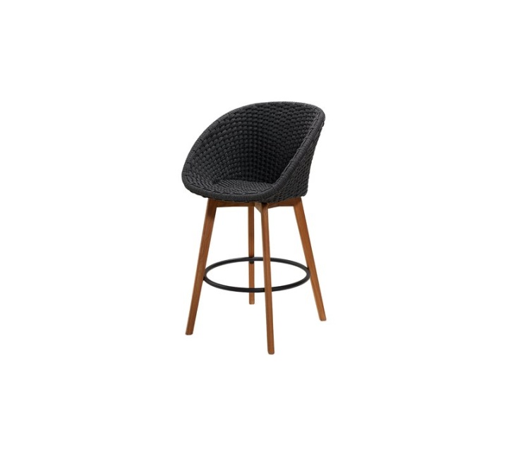 Peacock Barstol M/teak Ben - Dark Grey
