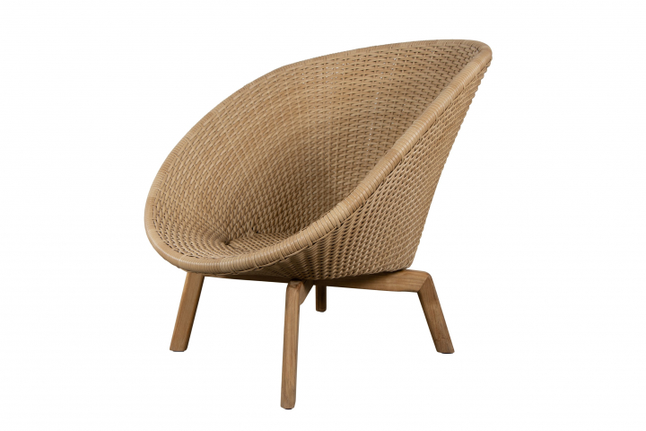 Peacock Loungefåtölj M/teak Ben - Natural/taupe