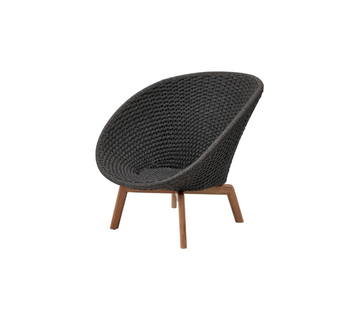 Peacock Loungefåtölj M/teak Ben - Dark Grey