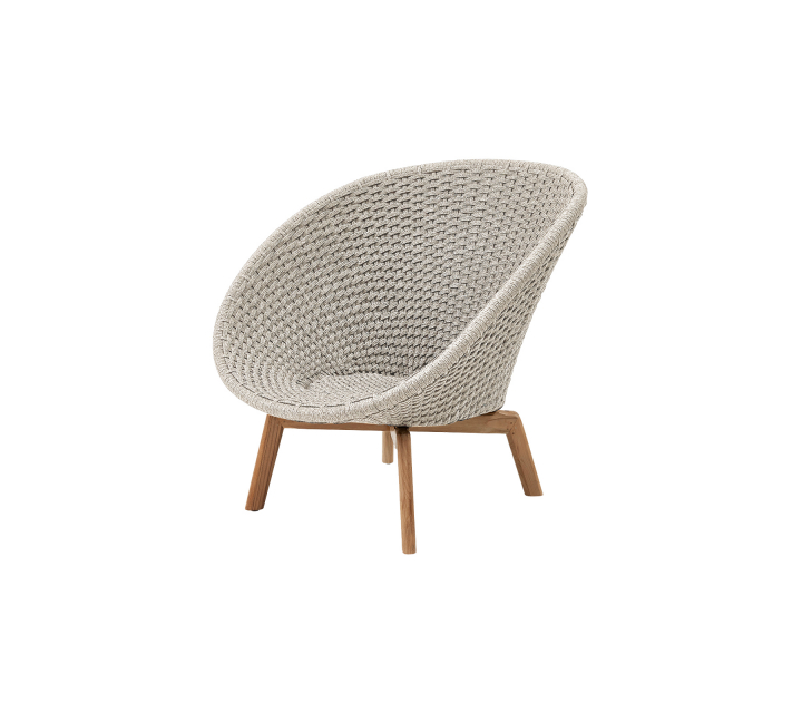Peacock loungefåtölj Soft rope - sand/teak