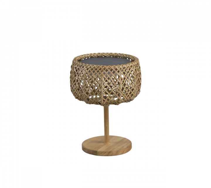 Illusion Glow bordslampa, liten - natural/teak