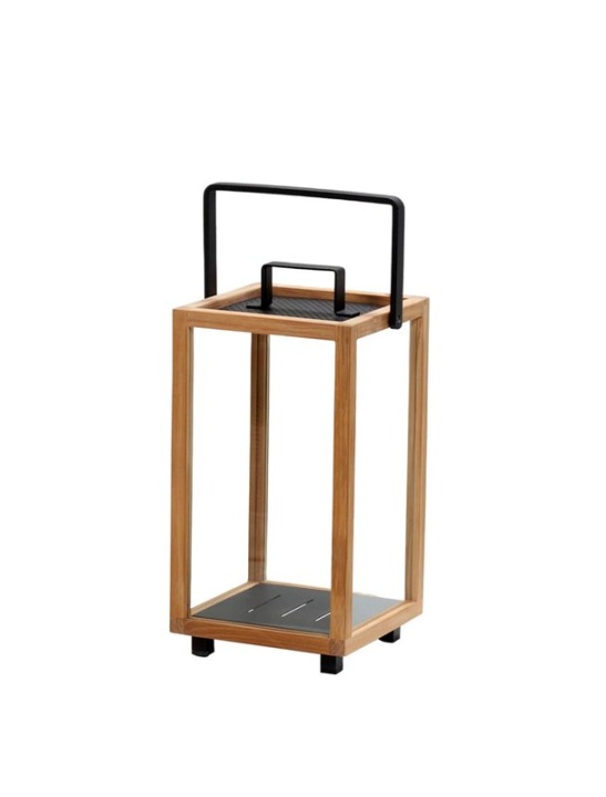 Lighthouse lykta, liten - teak/lava grey