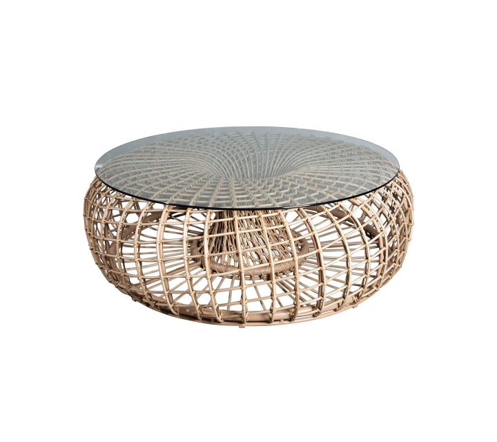 Nest soffbord/fotpall stor - natural