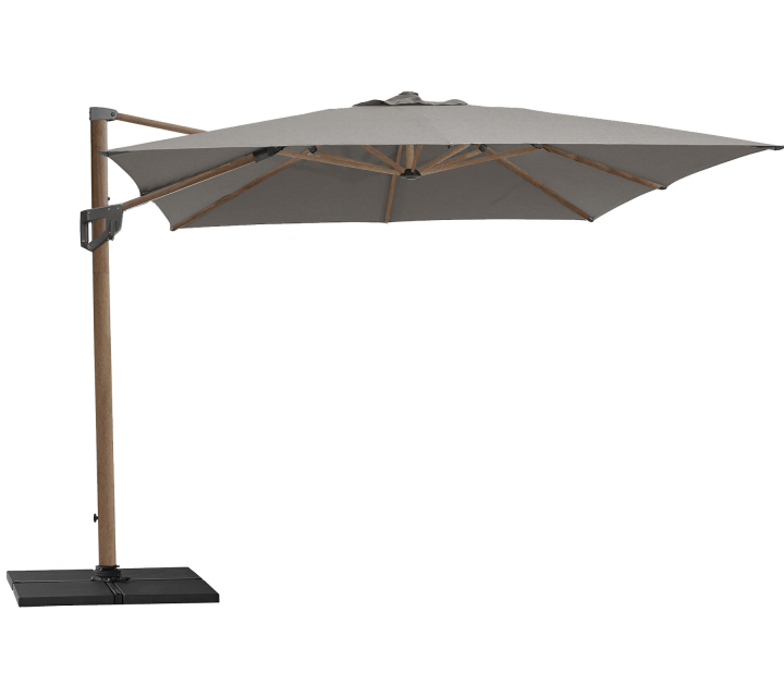 Hyde luxe hanging parasoll 3x4 m - Wood look pol/taupe