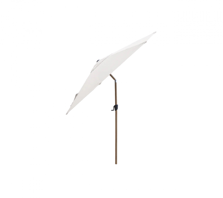 Sunshade parasoll m/tilt Ø 3 m - wood look/dusty white