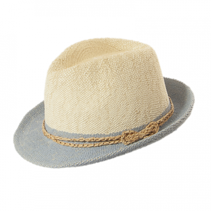 Trilby hatt, L - natur/blå