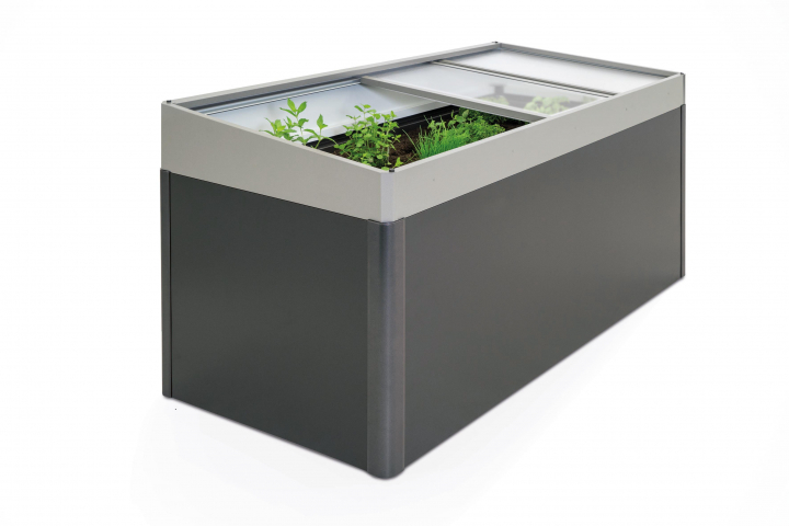 Drivbänk 2x1 - metallic kvarts-grå