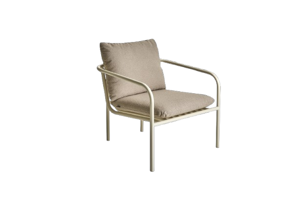 Bendt fåtölj - pearl white/teddy beige dyna