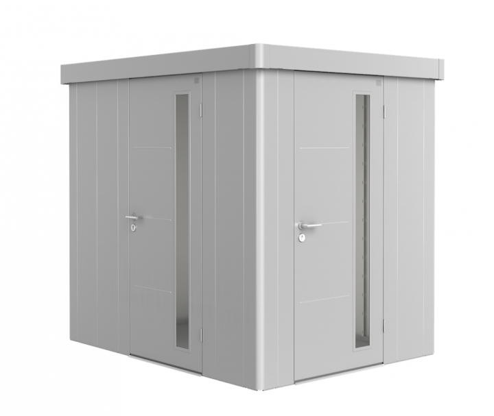 Neo extra dörr till trädgårdsskjul - metallic silver
