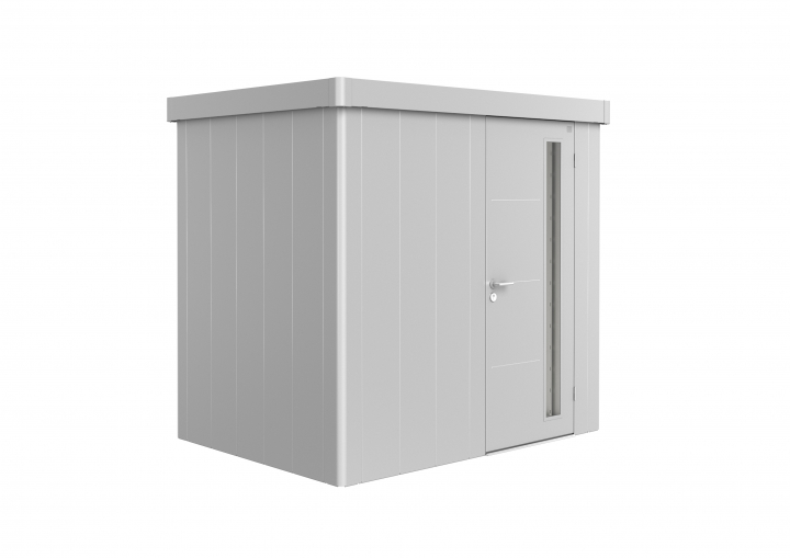 Neo trädgårdsskjul 1B standarddörr - metallic silver