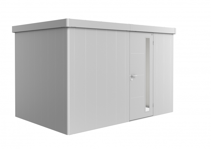 Neo trädgårdsskjul 2D standarddörr - metallic silver