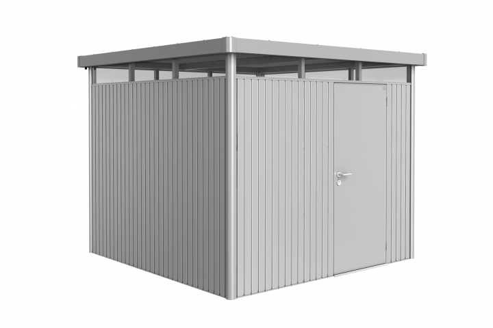 HighLine trädgårdsskjul H4 standarddörr - metallic silver