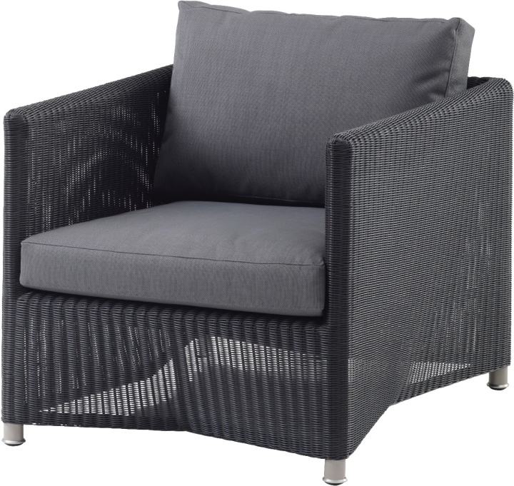 Diamond lounge stol inkl. grå Sunbrella dyna - grafit i gruppen Utemöbler / Material / Övriga material / Textilene hos Sommarboden i Höllviken AB (8402LGSG)