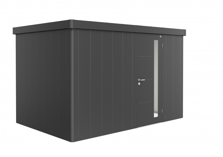 Neo trädgårdsskjul 2D standarddörr - metallic mörkgrå