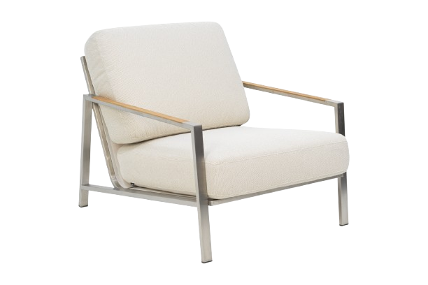 Naos fåtölj - rostfri/dot beige dyna